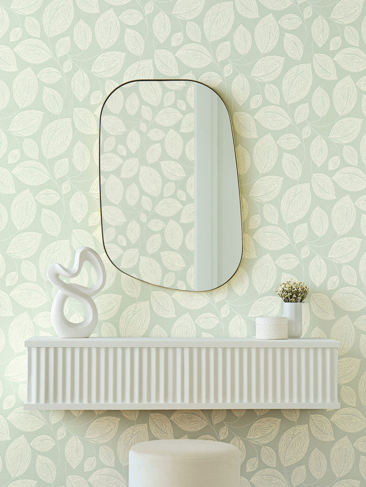 Green Contoured Leaves Wallpaper