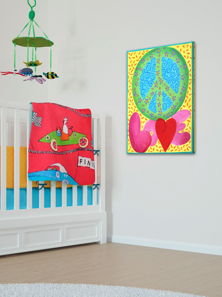 "Peace Love" by Nicola Joyner Painting Print Wrapped Canvas, 30x45