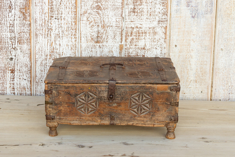 Antique Tribal Carved Swat Valley Box