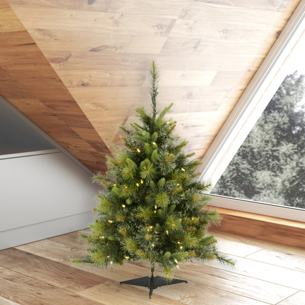 Vickerman A118231 3' Cashmere Pine Artificial Christmas Tree, Clear Lights