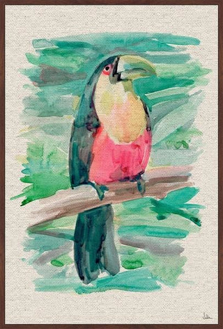 "Hello Toucan" Floater Framed Painting Print on Canvas, 20"x30"