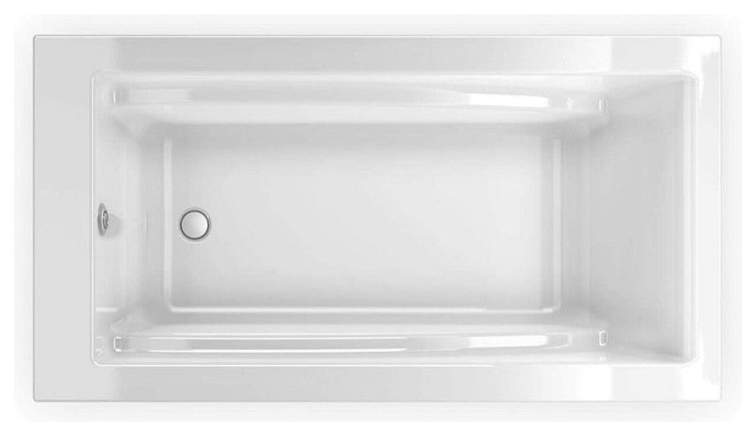 MAAX Optik Acrylic Freestanding Soaking Bathtub with End Drain, White