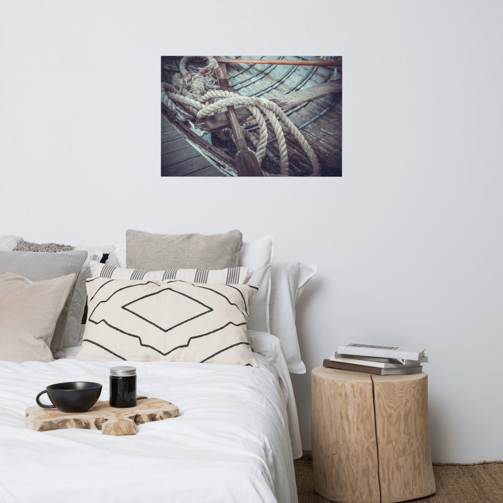 Vintage Boat Oars and Ropes Nautical Photo Loose Wall Art Prints, 24" X 36"