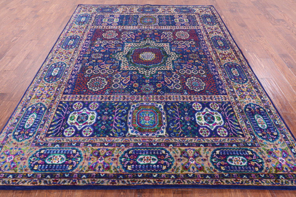 Mamluk Hand-Knotted Wool & Silk Rug 7' 9" X 9' 11" - Q13717