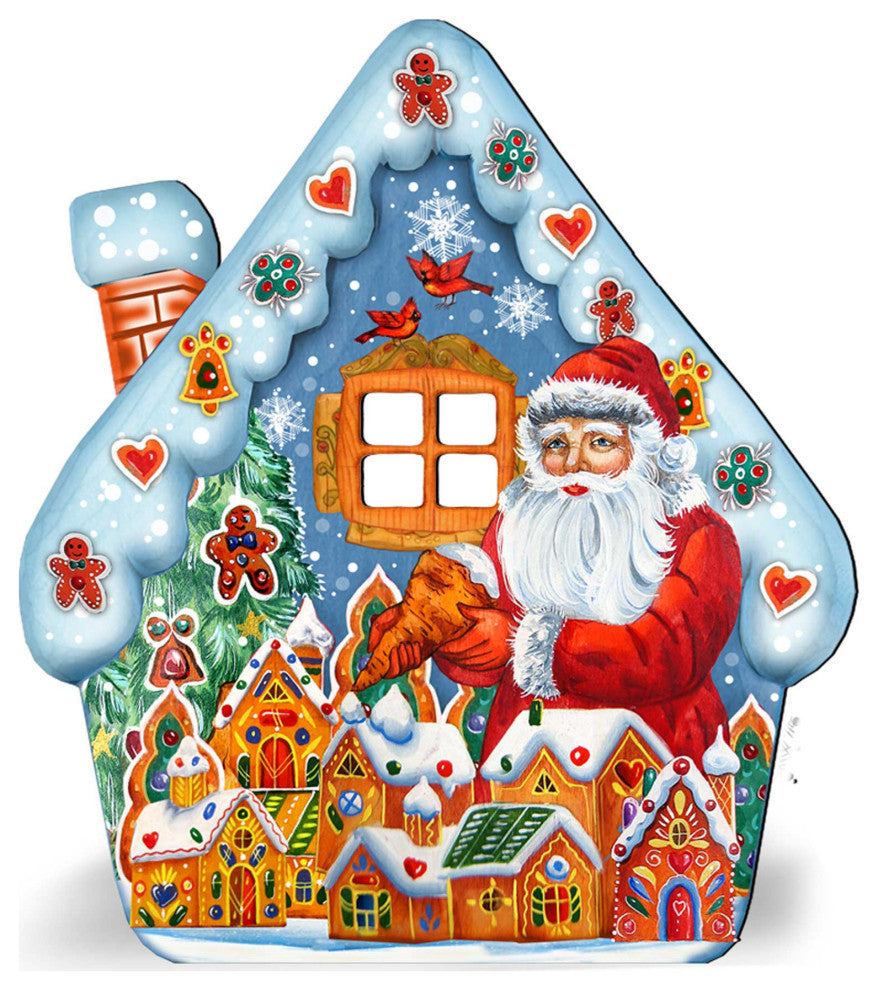 Gingerbread House Freestanding Wooden Lawn Decor