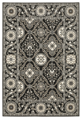 Oriental Weavers Raylan RAY05 Trefoil Rug, Black, 6'7"x9'6"