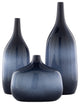 Sparta Transitional Outdoor Safe Bottle Neck Vases, 3-Piece Set, Navy