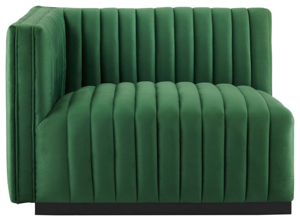 Modular Sofa Couch, Black Green, Velvet, French Lounge, Modern