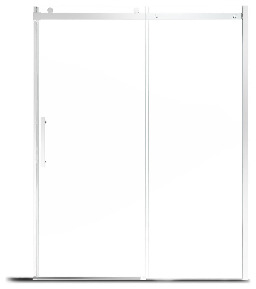 48-in x 76-in Frameless Sliding Shower Door, Chromed