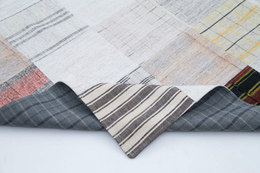 Rug N Carpet - Handmade Oriental 8' 1'' x 9' 11'' Rustic Patchwork Kilim Rug