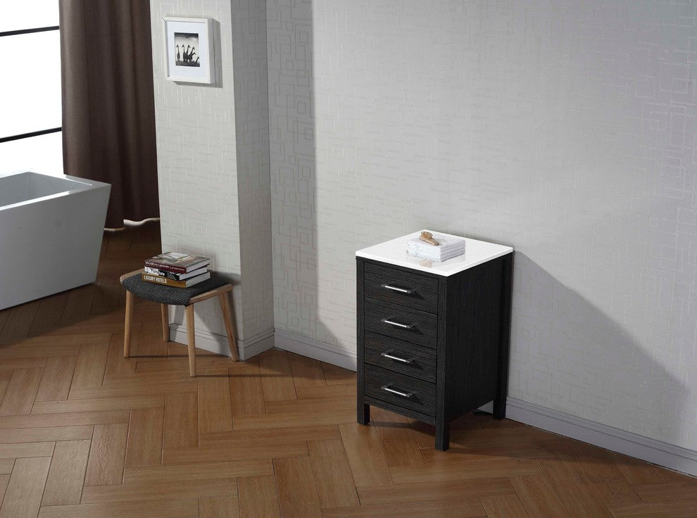 Dior 18" Side Cabinet, Zebra Gray