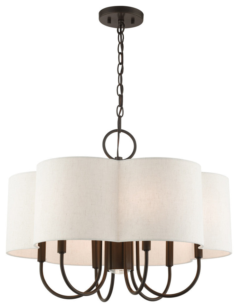 English Bronze French Country, Floral, Transitional, Chandelier