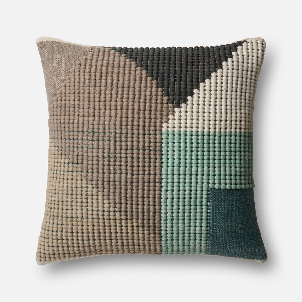Dset Pillow Cover With Down, Teal and Multi, 22"