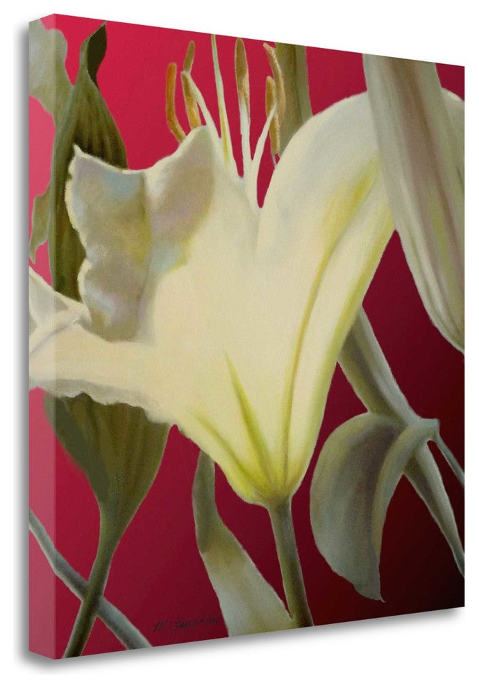 "Lily Red" By Jan Mclaughlin, Giclee Print on Gallery Wrap Canvas, Ready to Hang