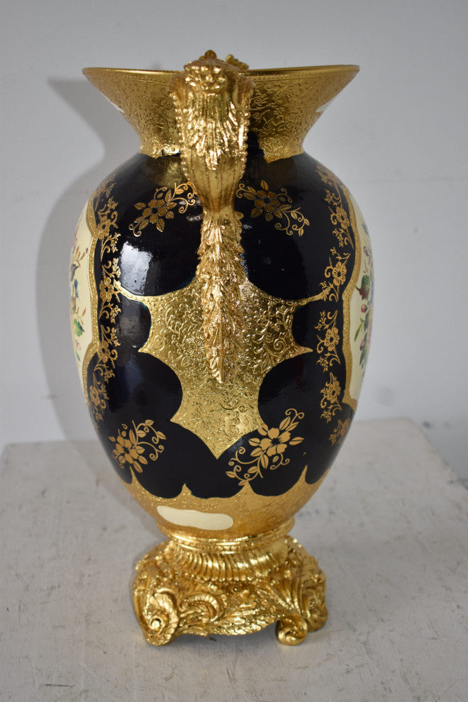 Floral Amphora Designed Decoration Resin Vase Size: 14" x 10" x 18"H