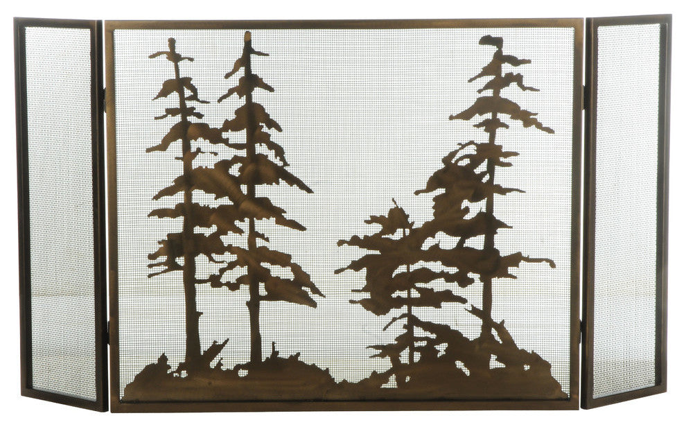 60W X 34H Tall Pines Fireplace Screen