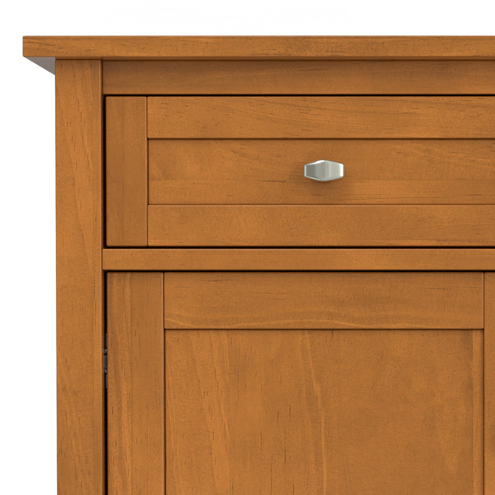 Warm Shaker Solid Wood Entryway Storage Cabinet, Light Golden Brown