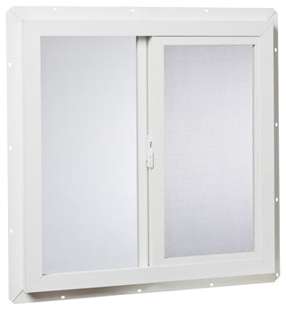 24" x 24" Vinyl Utility Left, Hand Sliding Window with Dual Pane Insulated Glass