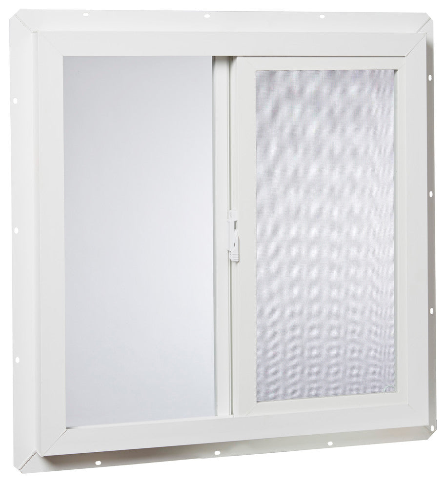 24" x 24" Vinyl Utility Left, Hand Sliding Window with Dual Pane Insulated Glass