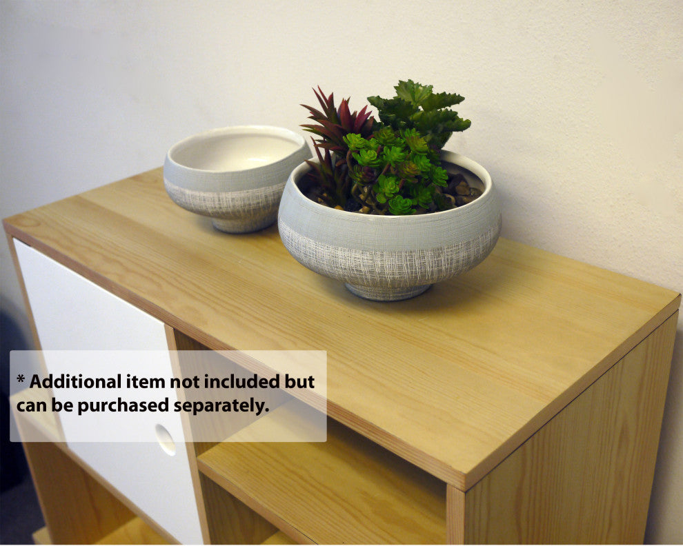 Grey Blue Two Toned Ceramic Bowl Plant Pots