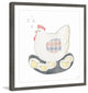 "Poule Sereine II" Framed Painting Print, 24"x24"