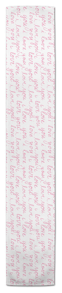 I love You Handwriting 16x72 Cotton Table Runner