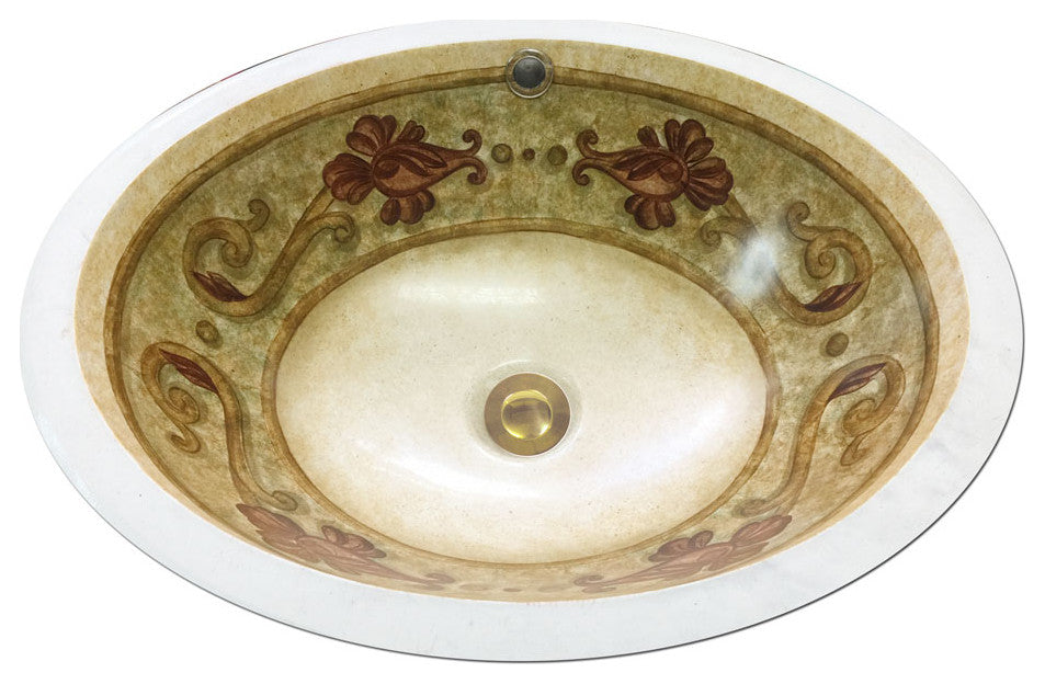 Hand Painted Sink "Florence" Monaco Medium Undermount Sink
