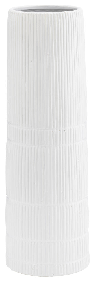 Ceramic 18"H Lined Cylinder Vase, White