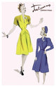 Knee-Length Dresses in Blue and Yellow - Canvas Poster 20" x 30"