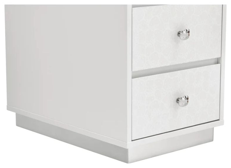 SlayStation 6 Drawer Makeup Vanity Storage, Silver