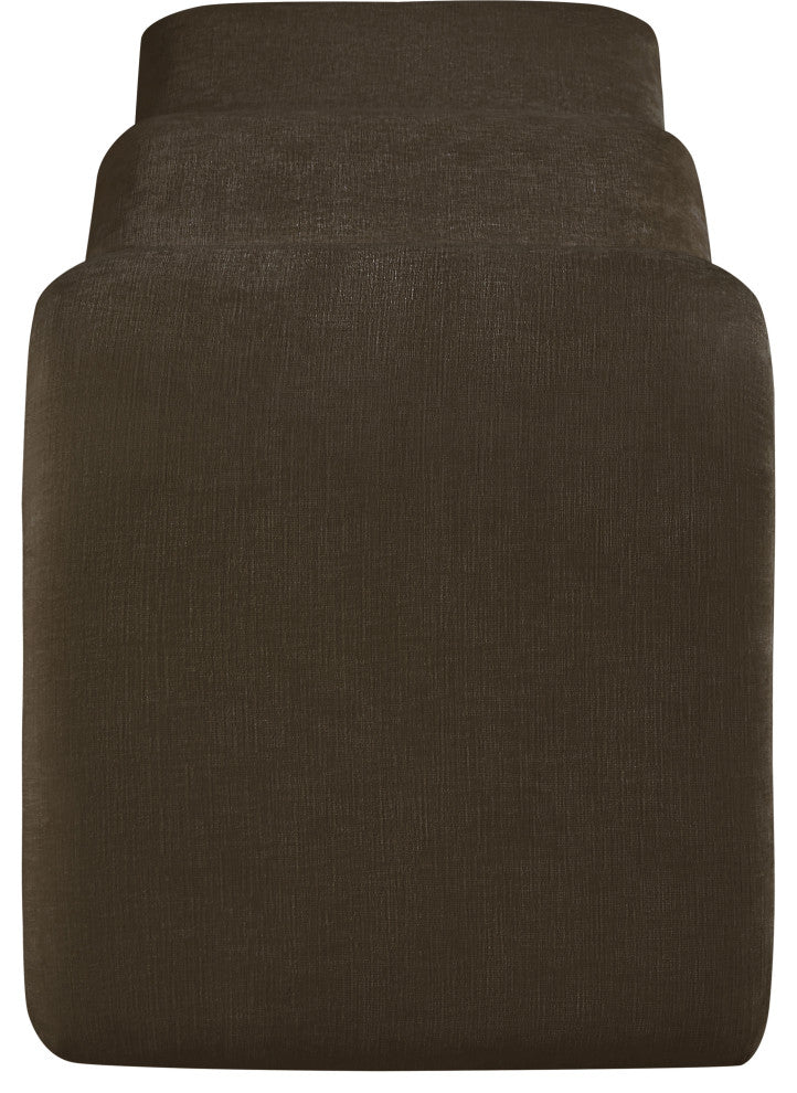 Willow Upholstered Bench, Brown, Chenille Fabric