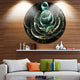 Fractal Flower Light Green Digital Art, Floral Round Metal Artwork, 36"