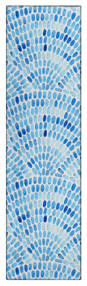 Indoor/Outdoor Seabreeze SZ7 Indigo Machine Washable 2'3" x 7'6" Runner Rug
