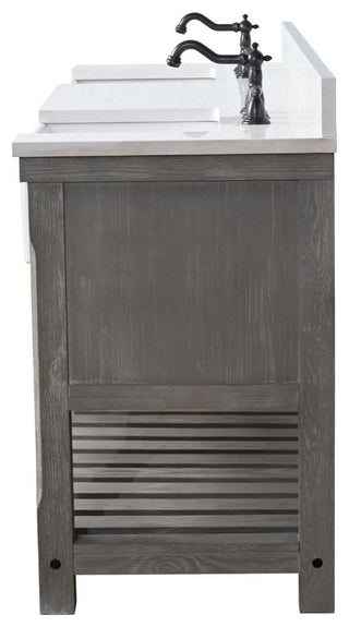 Wesley 72" Bathroom Vanity, Weathered Gray