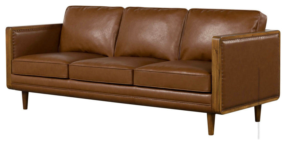 Las Vegas Mandalay 83" Wide Upholstered Sofa, Vegan Nut