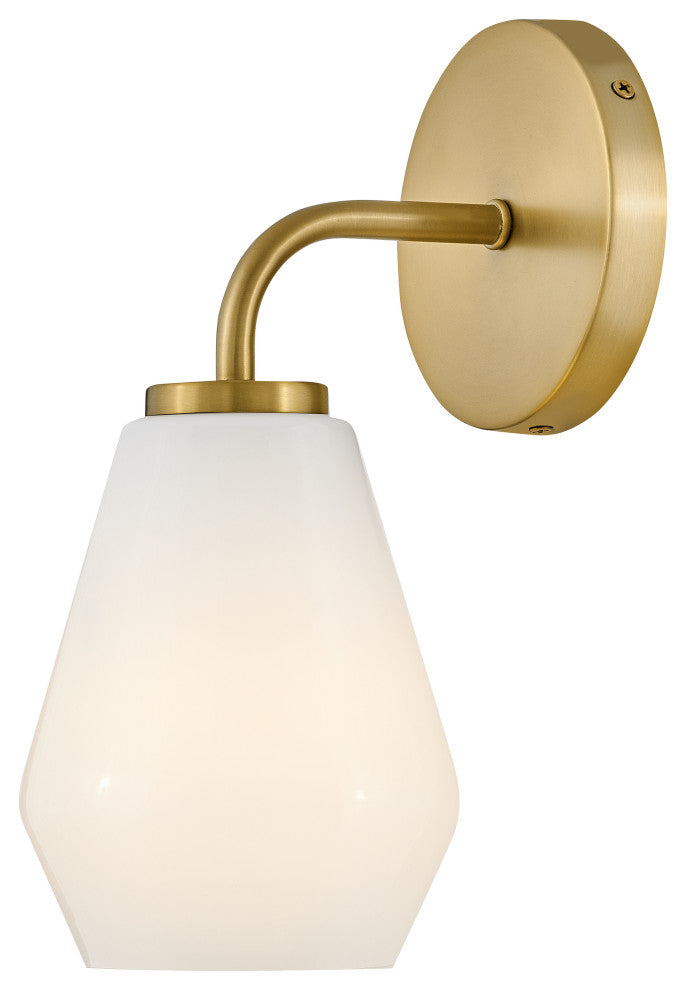 Lark Gio 11.25" Single Bath Vanity Light, Lacquered Brass
