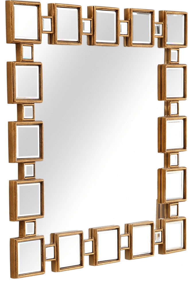 Gold Square Accent Mirror