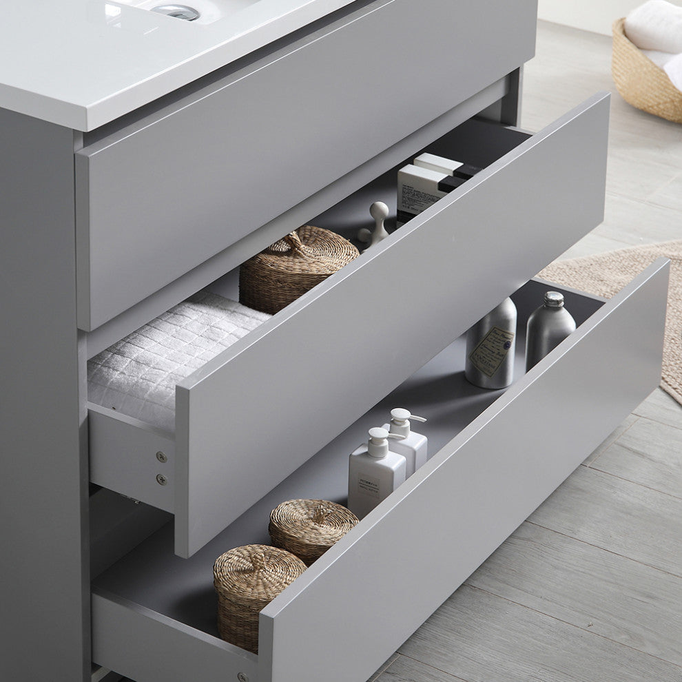 Fresca Lazzaro 48" Gray Cabinet With Integrated Sink