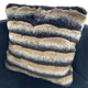 Plutus Taupe Black Wild Wolf Animal Faux Fur Luxury Throw Pillow, 24"x24"