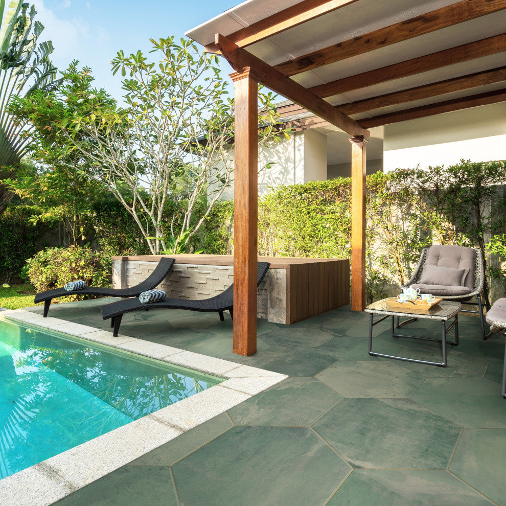 Argillos Hex Aquamarine Porcelain Floor/Wall Tile