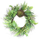 Green and Brown Foliage Artificial Spring Wreath with Nest - 24-Inch, Unlit