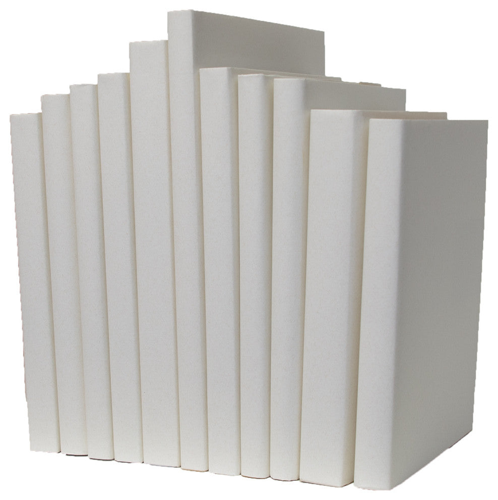 Decorative Books - Sand Oversized Paper Wrapped Book Bundle - 1 foot of Off White Books