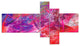 Red Swirling Clouds, Abstract Canvas art print, 60"x32", 5 panels