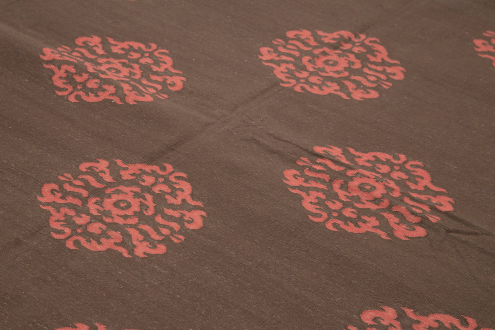 Rug N Carpet - Handmade Wool 9' 4'' x 11' 11'' Flatweave Dhurrie Kilim Rug