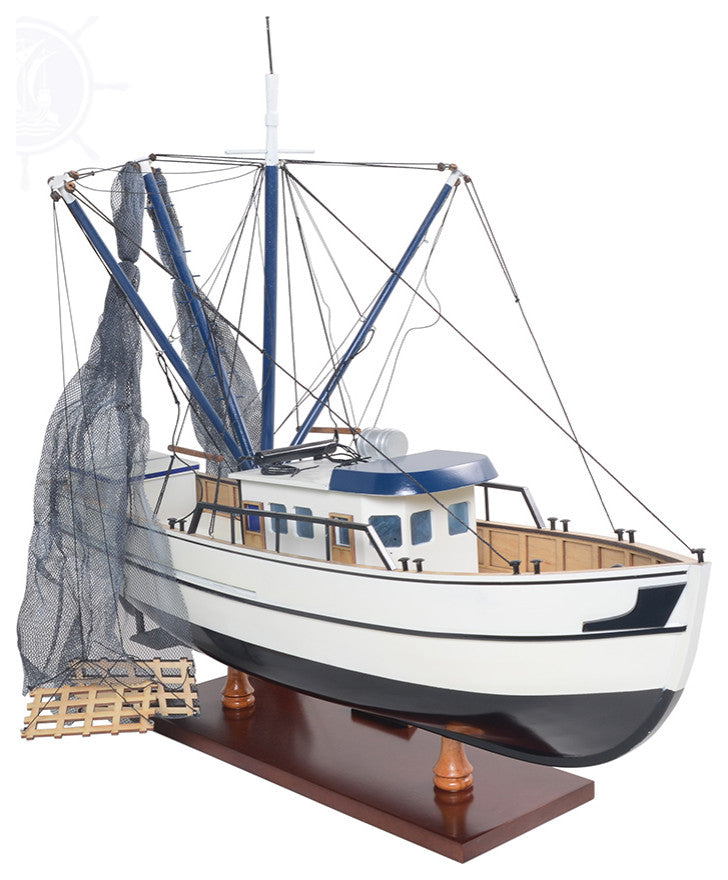Shrimp Boat Wooden Handcrafted boat model