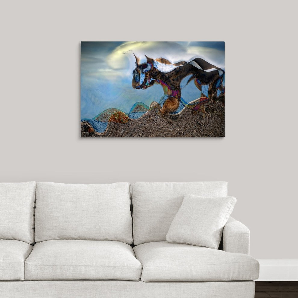 "Beasts of the Mountains" Wrapped Canvas Art Print, 36"x24"x1.5"