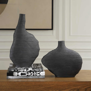Uttermost Duostacked Black Vases Set of 2