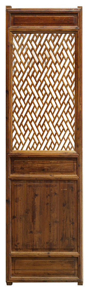 Chinese Antique Door Panel with Cross Lattice Pattern