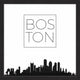 "Boston Skyline" Framed Painting Print, 32x32
