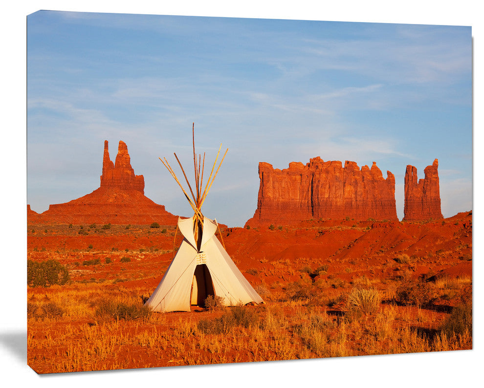 Tent in Monument Valley, Oversized Landscape Canvas Art, 20"x12"